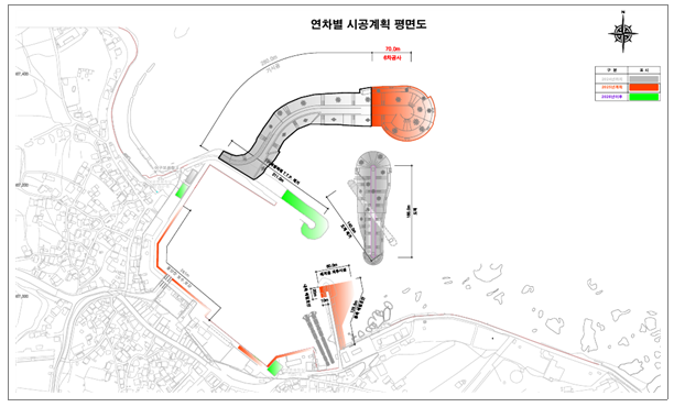 호미곶항 평면도입니다.