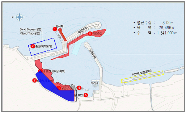 오산항 평면도입니다.